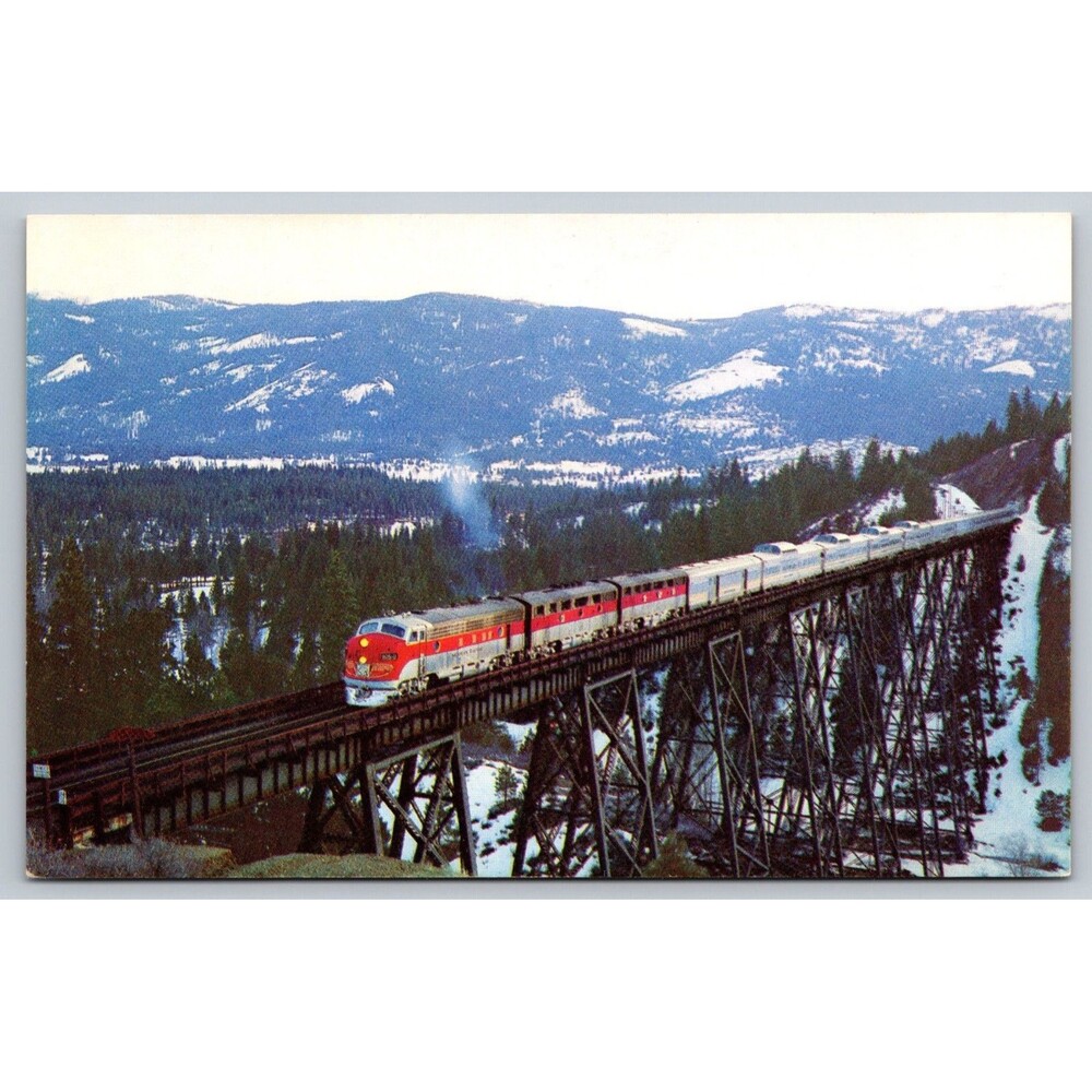 Vintage California Zephyr Postcard Vista Dome Sierra Nevada Feather River Chrome